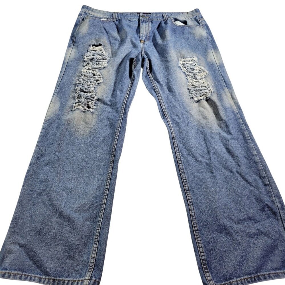 Vintage Enyce Jeans Mens 42x32 Straight Hip Hop Distressed Denim